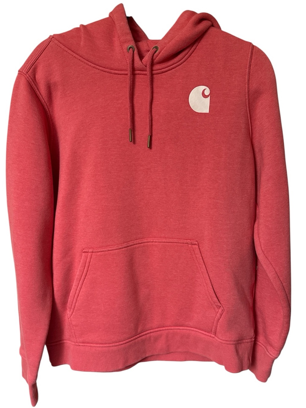 Carhartt Iconic Clarksburg Logo Hoodie Sweatshirt Coral/Pink Outdoor Womens L